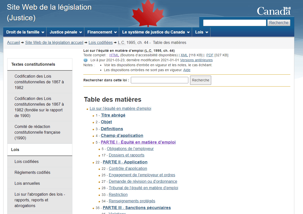 Loi sur l’équité en matière d’emploi
