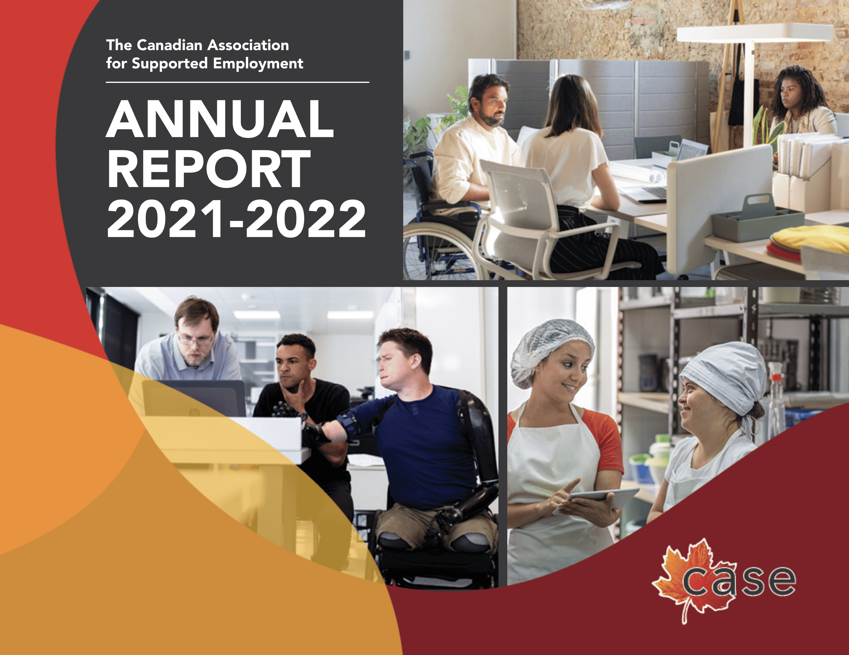 3 separate images of people in employment settings